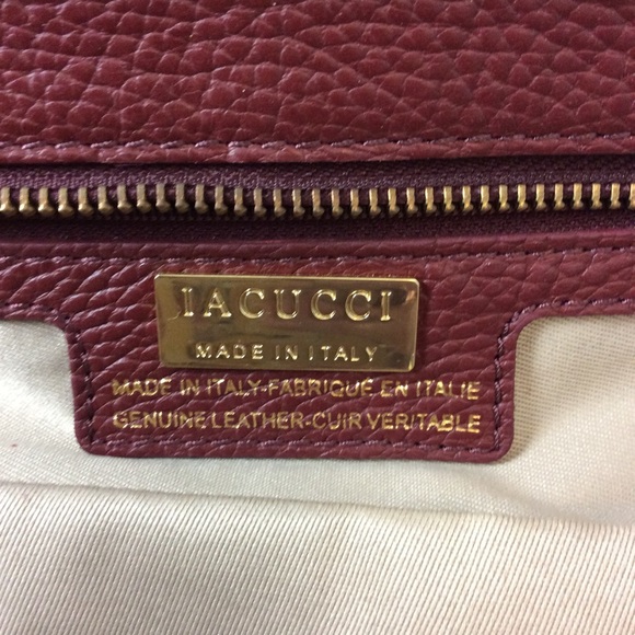 LaCucci Burgundy Leather Made In Italy Handbag. Good used condition. Preloved - Picture 4 of 11
